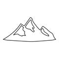 Mountains emblem on a white background, vector illustration