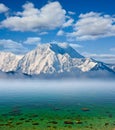 Mountains and emerald sea