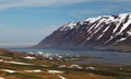 Mountains fjord iin iceland at spring