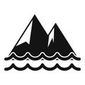 Mountains floods icon simple vector. Ice melting