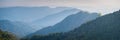 Mountains in fog, banner size photo