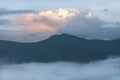 Mountains in the fog