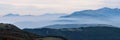 Mountains in the fog of Mount San Vicino, Italy Royalty Free Stock Photo