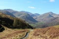 Mountains from footpath to Borrowdale, Lake District Royalty Free Stock Photo