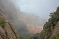 Misty mountains and abbey of Montserrat