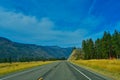 Mountains and forests along the highway in NorthEast Montana