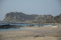 Mountains formation Beach & fishing boats, Oman