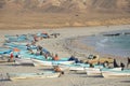 Mountains formation Beach & fishing boats, Oman