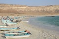 Mountains formation Beach & fishing boats, Oman