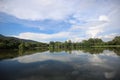 The mountains in a fresh atmosphere with cloudy blue sky in Angkaew CMU chiangmai thailand