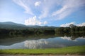 The mountains in a fresh atmosphere with cloudy blue sky in Angkaew CMU chiangmai thailand