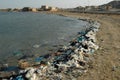 Mountains of garbage on the beach away from the resort towns of Egypt Royalty Free Stock Photo