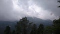 Mountains with smokey clouds in Nainital