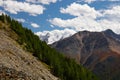 Mountains and glacier.