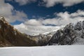 Mountains and glacier.