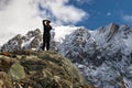 Mountains, glacier and men.