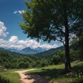 the mountains are green and tall made with Generative AI