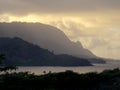 Mountains and Hanalei Bay at Dusk