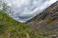 Mountains Hibiny, Cola peninsula, Nord, summer, dark clouds