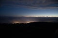 Mountains and Hills panoramic view of the landscape. villages and foggy area