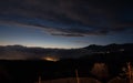 Mountains and Hills panoramic view of the landscape. villages and foggy area