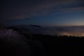 Mountains and Hills panoramic view of the landscape. villages and foggy area