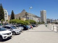 Mountains, hotels and parking cars at Sea Point Cape Town