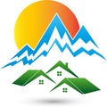 Mountains and houses, sports and travel logo Logo