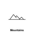 Mountains icon. Element of summer holiday icon. Thin line icon for website design and development, app development. Premium icon Royalty Free Stock Photo