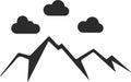 Mountains icon, Hill icon, Enormity black vectors icon.
