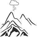 Mountains icon, Hill icon, Enormity black vectors icon.