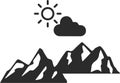 Mountains icon, Hill icon, Enormity black vectors icon. Royalty Free Stock Photo