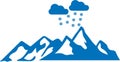 Mountains icon, Hill icon, Enormity blue vectors icon. Royalty Free Stock Photo