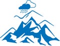 Mountains icon, Hill icon, Enormity blue vectors icon. Royalty Free Stock Photo