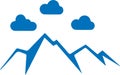 Mountains icon, Hill icon, Enormity blue vectors icon. Royalty Free Stock Photo