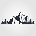 Mountains icon isolated on white background. Vector illustration