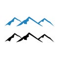 Mountains illustration. blue and black mountains. rocky peaks vector illustration