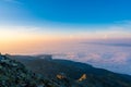 Mountains with Inversion at sunrise as seen From Krivan Peak in High Tatras, Slovakia Royalty Free Stock Photo