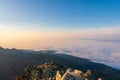 Mountains with Inversion at sunrise as seen From Krivan Peak in High Tatras, Slovakia Royalty Free Stock Photo