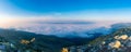 Mountains with Inversion at sunrise as seen From Krivan Peak in High Tatras, Slovakia Royalty Free Stock Photo