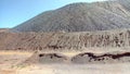 Mountains of iron ore in the Mauritanian city of Zouerate, where the largest mines in Africa are Royalty Free Stock Photo