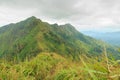 Mountains and Jungle with Mist in Foggy Weather in (Khao Chang Puak) Thailand Royalty Free Stock Photo