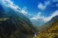In the mountains in the Karmadon gorge. Of North Ossetia. Royalty Free Stock Photo