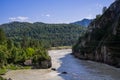 Mountains and the Katun river of the Altai republic Royalty Free Stock Photo