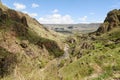 Mountains and Kura-Mktvari river valley. Samtskhe-Javakheti region, southern Georgia Royalty Free Stock Photo