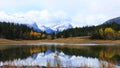 Mountains and Lake at Bowman Valley Provincial Park, Canada Royalty Free Stock Photo