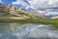 Mountains lake clouds reflection summer Royalty Free Stock Photo