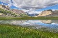 Mountains lake clouds reflection summer Royalty Free Stock Photo