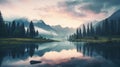 Serene Sunrise Mountain Landscape On Lake - 8k Resolution