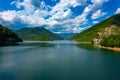 Mountains and lake landscape